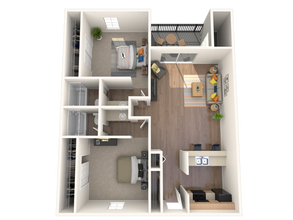 2 Bed 2 Bath 271 floor plan